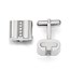 Stainless Steel Brushed and Polished with CZ Square Cuff Links
