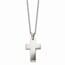 Stainless Steel Brushed Cross Necklace - 20 in.