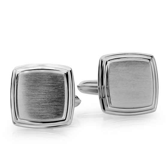 Stainless Steel Brushed & Polished Square Cuff Links Stainless Steel Brushed & Polished Square Cuff Links