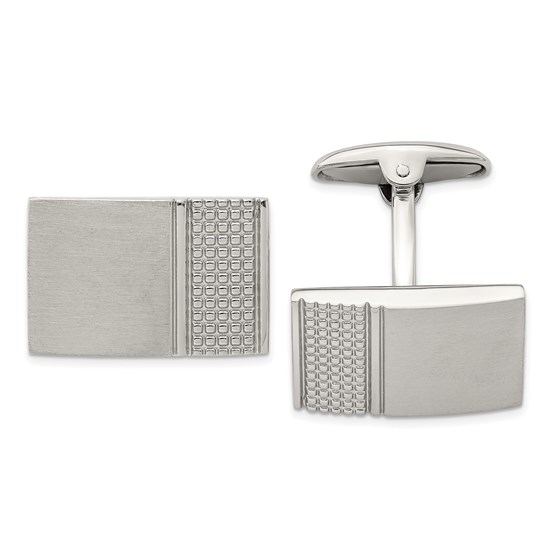 Stainless Steel Brushed/Polished Textured Cuff Links Stainless Steel Brushed/Polished Textured Cuff Links