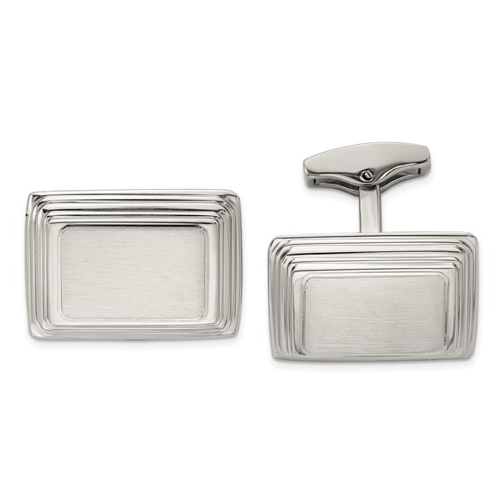 Stainless Steel Classic Brushed and Polished Cuff Links Stainless Steel Classic Brushed and Polished Cuff Links