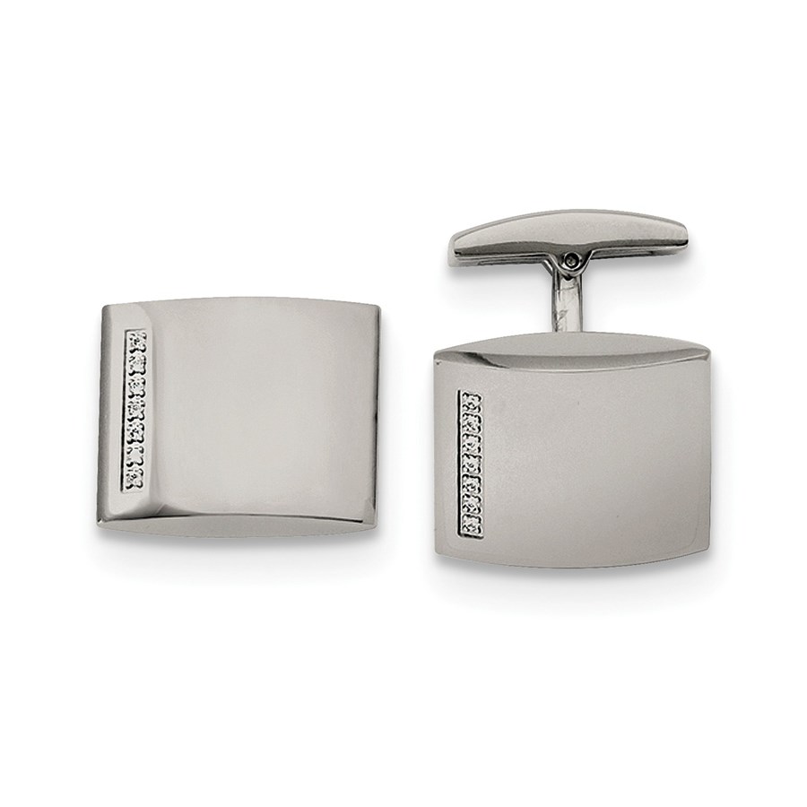Stainless Steel CZ Cuff Links