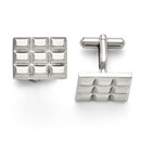 Stainless Steel Grooved and Polished Cuff Links