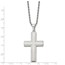 Stainless Steel Laser Cut Edges Cross Pendant Necklace - 24 in.