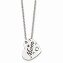 Stainless Steel Mom Heart Slide Pendant Necklace - 20 in.