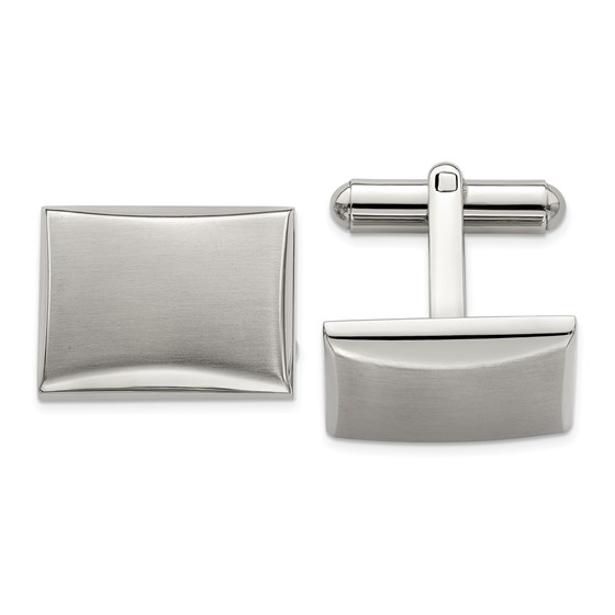 Stainless Steel Polished and Brushed Cuff Links