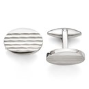 Stainless Steel Polished and Matte Oval Cuff Links