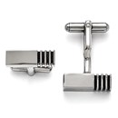 Stainless Steel Polished Antiqued Inlay Cuff Links