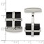 Stainless Steel Polished Black IP CZ Square Cuff Links