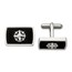 Stainless Steel Polished Black Ornate Compass Cuff Links