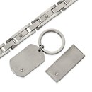 Stainless Steel Polished Bracelet, Money Clip and Key Ring Set