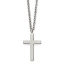 Stainless Steel Polished Cross 18 inch Necklace - 18 in.