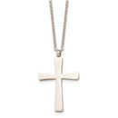 Stainless Steel Polished Cross 18in Necklace - 18 in.