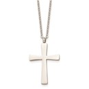 Stainless Steel Polished Cross 18in Necklace - 18 in.