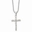 Stainless Steel Polished Cross w/Jesus Necklace - 20 in.