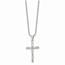 Stainless Steel Polished Cross w/Jesus Necklace - 20 in.