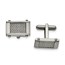 Stainless Steel Polished Grey Carbon Fiber Inlay Cuff Links