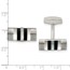 Stainless Steel Polished Mother of Pearl And Onyx Cuff Links