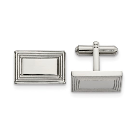 Stainless Steel Polished Rectangular Cuff Links Stainless Steel Polished Rectangular Cuff Links