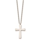 Stainless Steel Polished Small Cross 18in Necklace - 18 in.