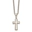 Stainless Steel Polished Small Cushion Cross Necklace - 18 in.