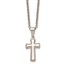 Stainless Steel Polished Small Cushion Cross Necklace - 18 in.