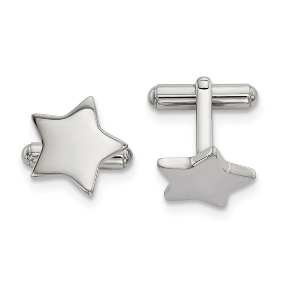 Stainless Steel Polished Star Cuff Links Stainless Steel Polished Star Cuff Links