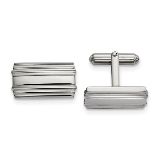 Stainless Steel Polished Stripe Cuff Links Stainless Steel Polished Stripe Cuff Links