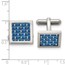Stainless Steel Polished w/Blue Carbon Fiber Inlay Cuff Links