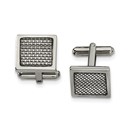 Stainless Steel Polished w/Grey Carbon Fiber Inlay Cuff Links