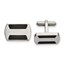 Stainless Steel Polished with Black Carbon Fiber Inlay Cuff Links