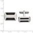 Stainless Steel Polished with Black Carbon Fiber Inlay Cuff Links