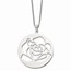 Stainless Steel Rose Cutout Pendant Necklace - 22 in.