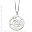 Stainless Steel Rose Cutout Pendant Necklace - 22 in.