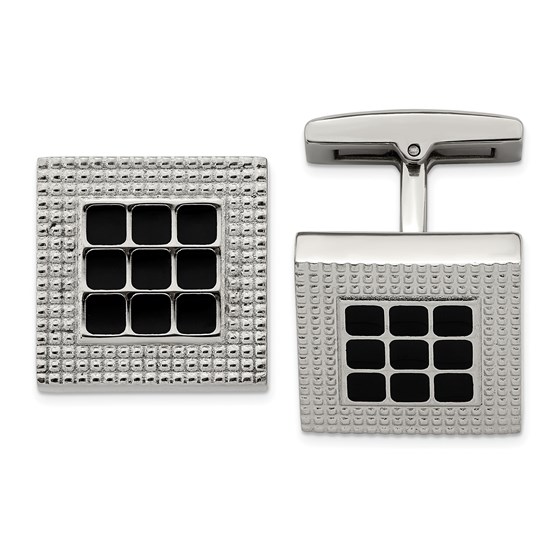 Stainless Steel Rubber Square Cuff Links Stainless Steel Rubber Square Cuff Links