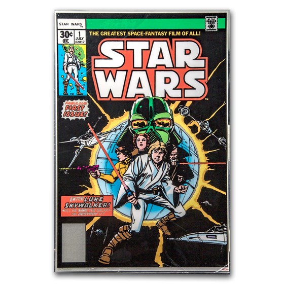 Star Wars Comic #1 April 1977 - 35 Gram Silver Poster Star Wars Comic #1 April 1977 - 35 Gram Silver Poster
