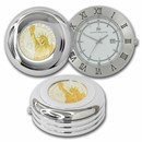 Statue of Liberty $1 Gilded Desk Clock and Paper Weight