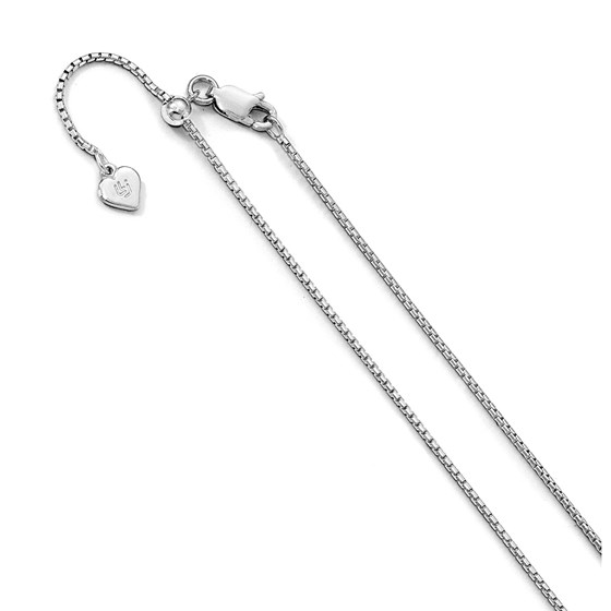 Sterling Silver 1.25 mm Adjustable Round Box Chain - 30 in. Sterling Silver 1.25 mm Adjustable Round Box Chain - 30 in.