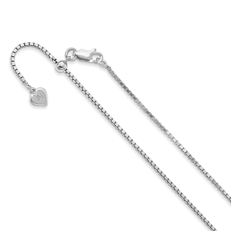 Sterling Silver 1.3 mm Adjustable Box Chain - 36 in.