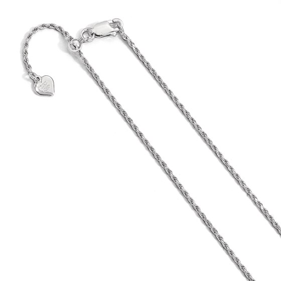 Sterling Silver 1.4 mm Adjustable D/C Rope Chain - 30 in.