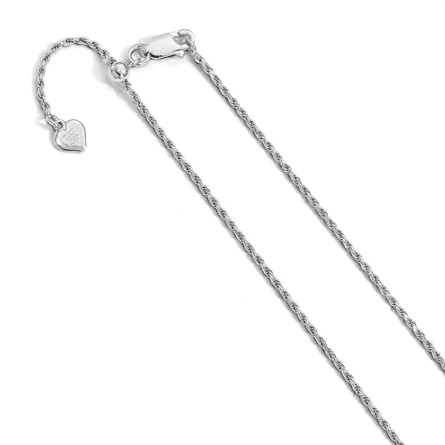 Sterling Silver 1.4 mm Adjustable Rope Chain - 36 in.