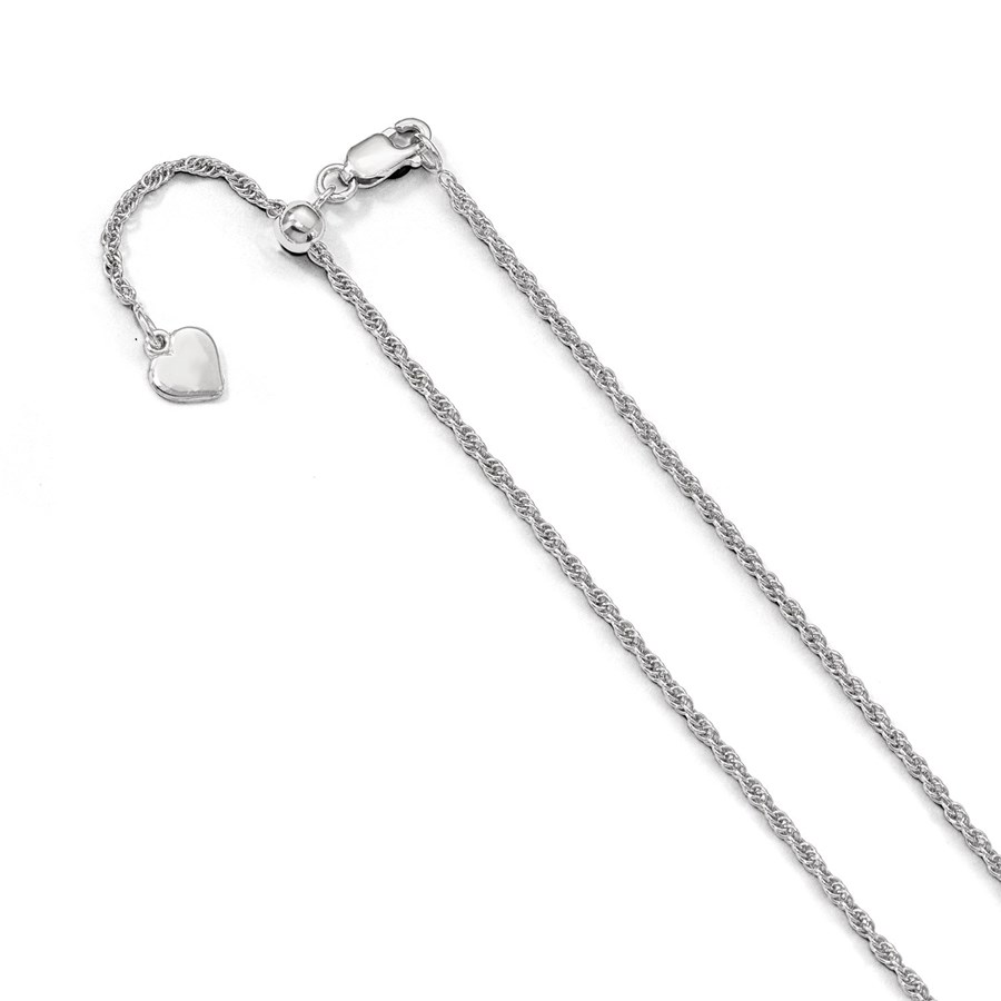 Sterling Silver 1.55 mm Loose Rope Adjustable Chain - 30 in.