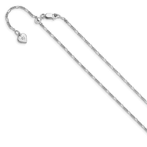 Sterling Silver 1.55mm Adjustable Figaro Chain - 22 in. Sterling Silver 1.55mm Adjustable Figaro Chain - 22 in.