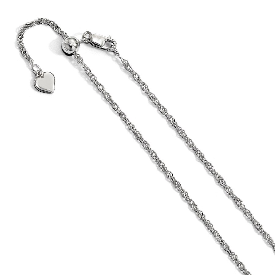 Sterling Silver 1.6 mm Adjustable Singapore Chain - 22 in.