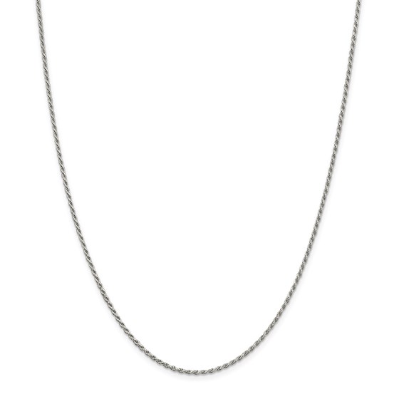 Sterling Silver 1.7 mm Diamond Cut Rope Chain - 24 in. Sterling Silver 1.7 mm Diamond Cut Rope Chain - 24 in.