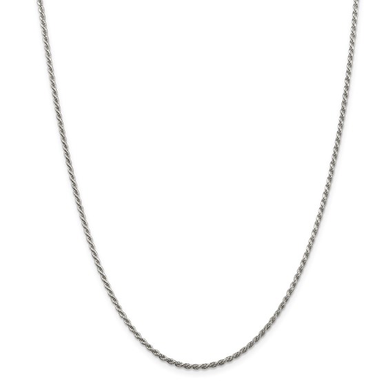 Sterling Silver 1.75 mm Diamond Cut Rope Chain - 20 in.