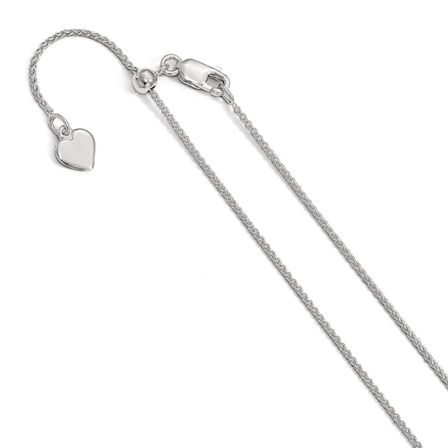 Sterling Silver 1 mm Adjustable Spiga Chain - 36 in.