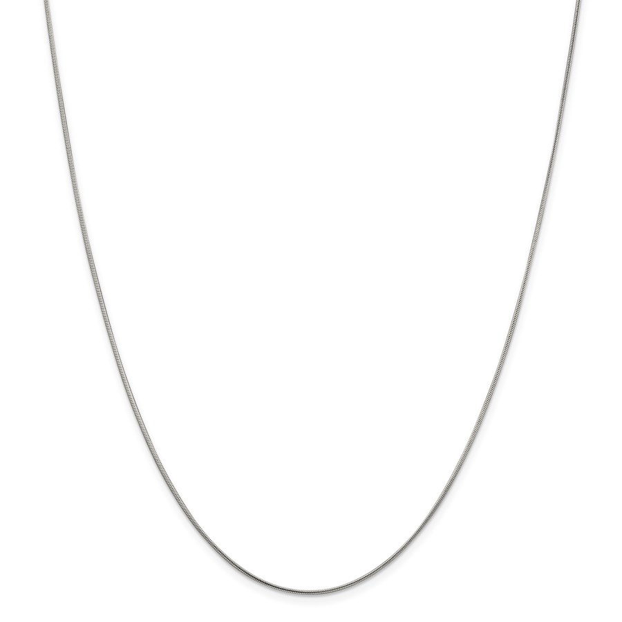 Sterling Silver 1 mm Round Snake Chain - 24 in.