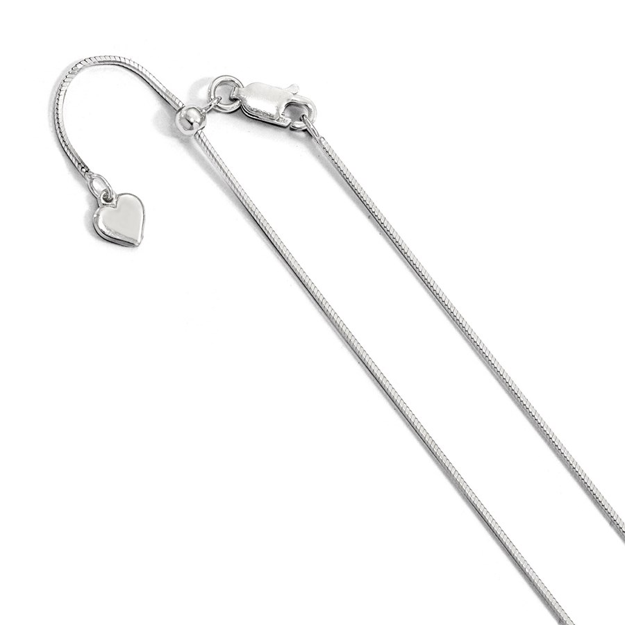 Sterling Silver 1 mm Square Adjustable Snake Chain - 30 in.