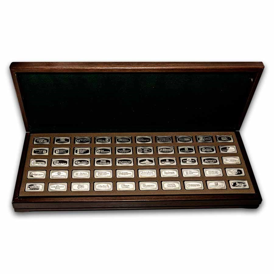 Sterling Silver - 1972 Franklin Mint Bankmarked (50-Bar Set)